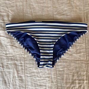 Athleta Navy and White Striped Women's Bikini Bottom